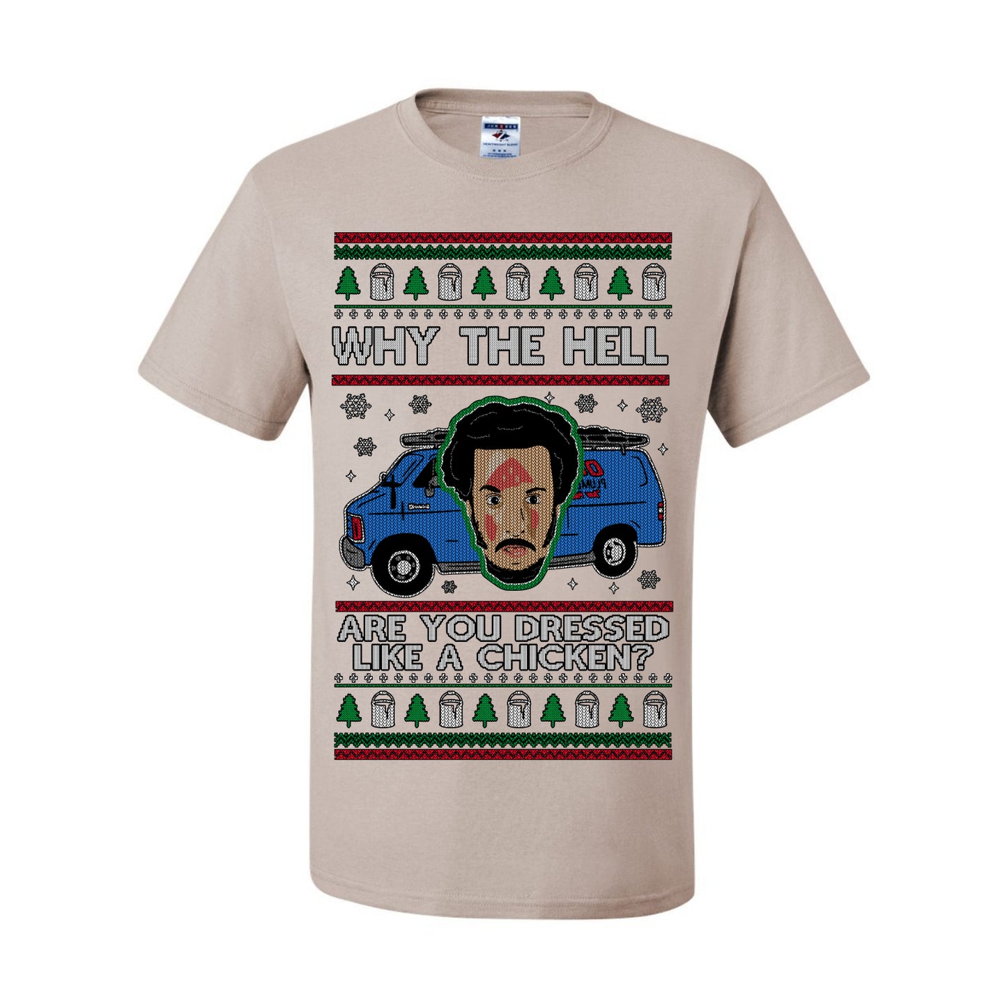 Why the Hell are You Dressed Like a Chicken? Classic Funny 90s Marv Kevin Plumbing Van Bandits Iron, Ugly Christmas Men's T-Shirt