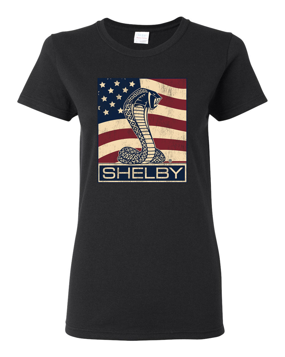 Ford Shelby Vintage American Flag, 1965 Shelby Cobra, Car Lovers Gifts, Cars and Trucks Womens Graphic T-Shirt
