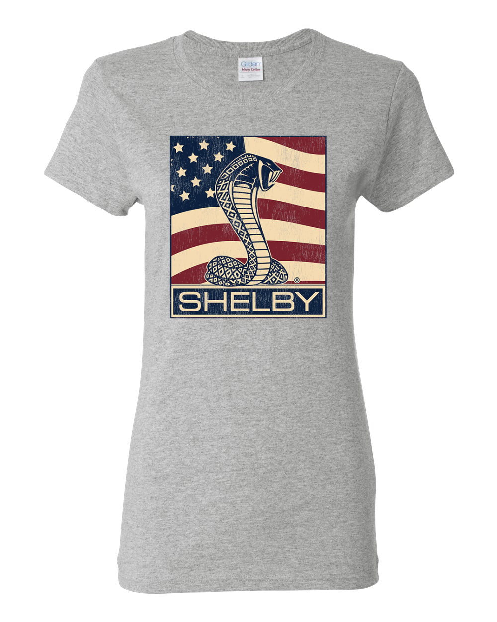 Ford Shelby Vintage American Flag, 1965 Shelby Cobra, Car Lovers Gifts, Cars and Trucks Womens Graphic T-Shirt