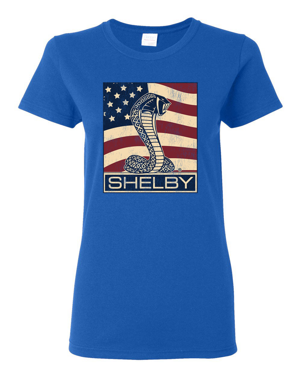 Ford Shelby Vintage American Flag, 1965 Shelby Cobra, Car Lovers Gifts, Cars and Trucks Womens Graphic T-Shirt