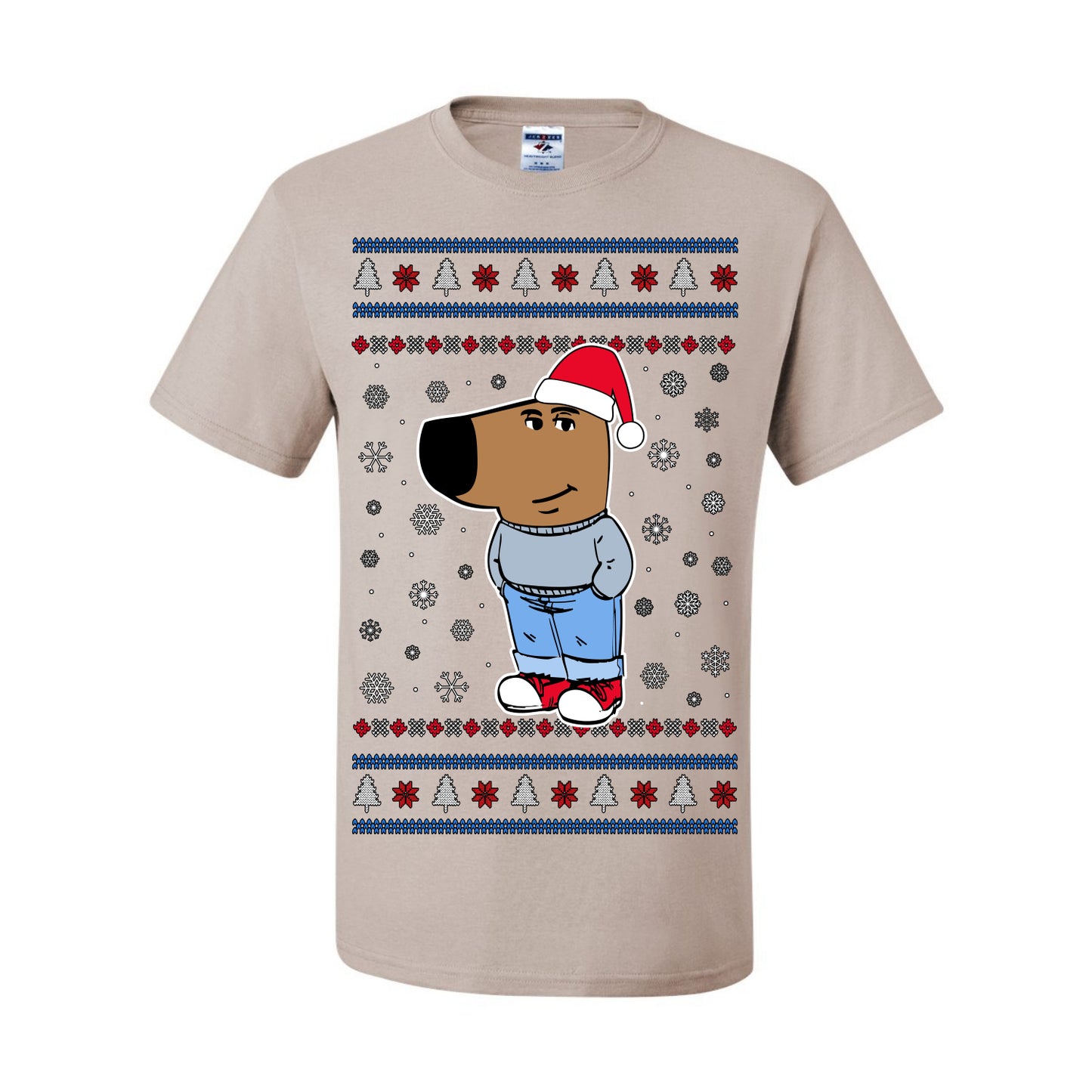 I'm Just a Chill Guy My New Character, Santa Dog Viral Meme Coin CHILLGUY Funny Internet Memes, Ugly Christmas Sweater Ugly Christmas Men's T-Shirt