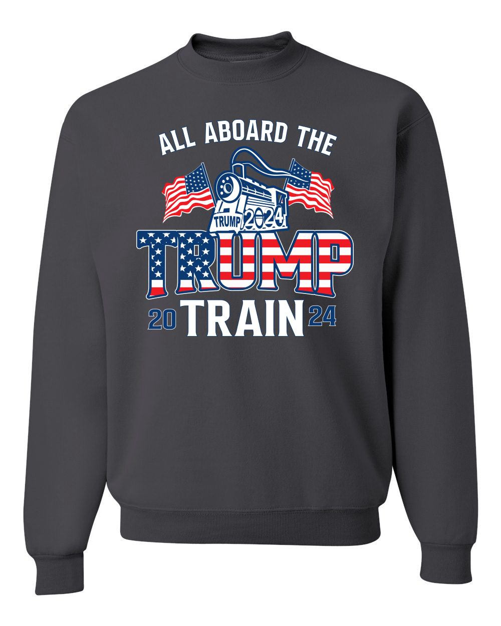 All Aboard The Trump 2024 Train, 2024 election, Conservative shirt, Republican gifts, Political Unisex Crewneck Sweatshirt