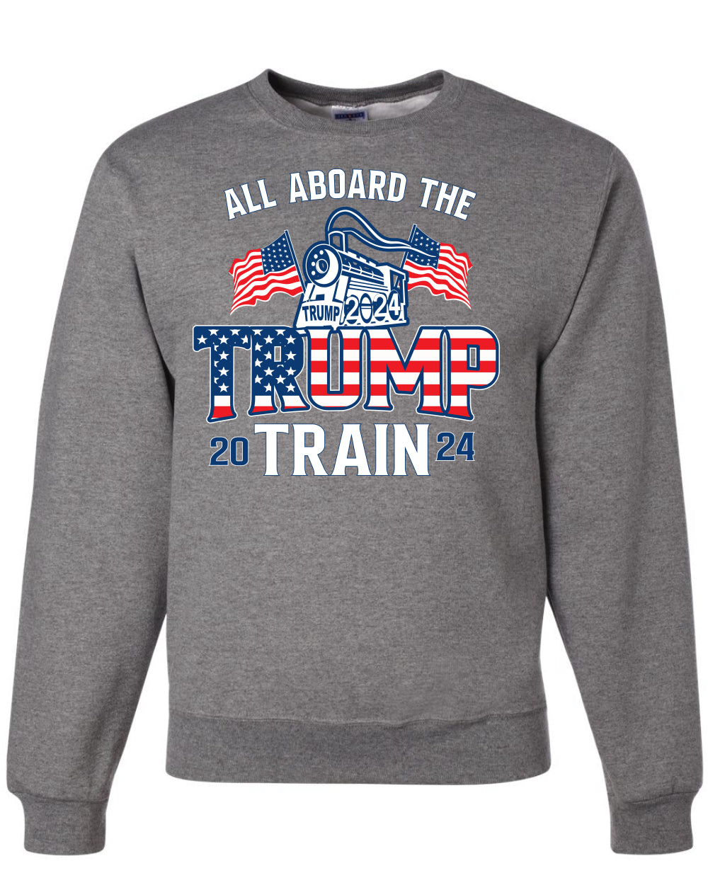 All Aboard The Trump 2024 Train, 2024 election, Conservative shirt, Republican gifts, Political Unisex Crewneck Sweatshirt