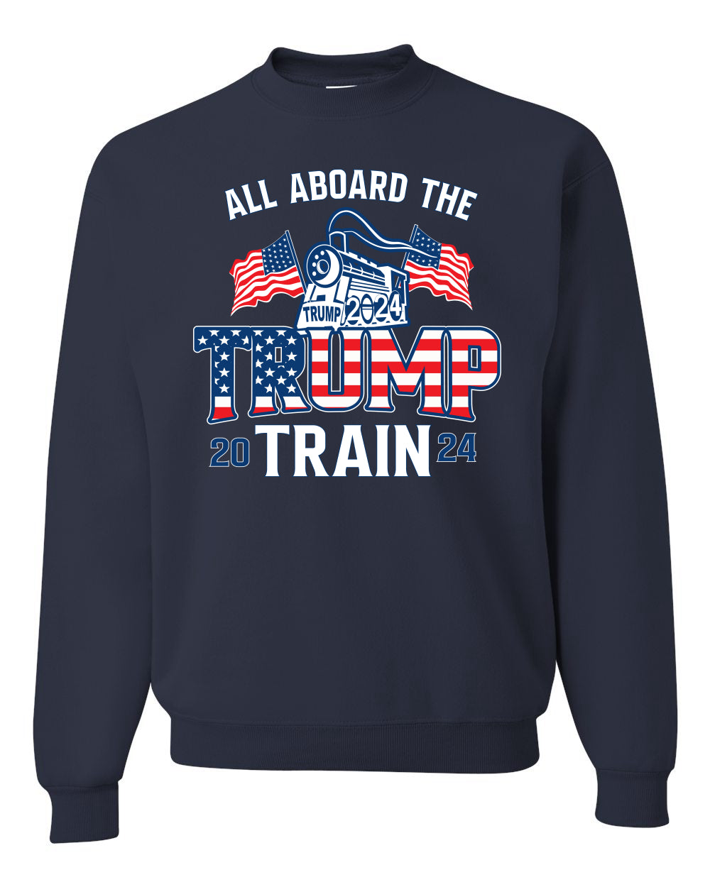 All Aboard The Trump 2024 Train, 2024 election, Conservative shirt, Republican gifts, Political Unisex Crewneck Sweatshirt