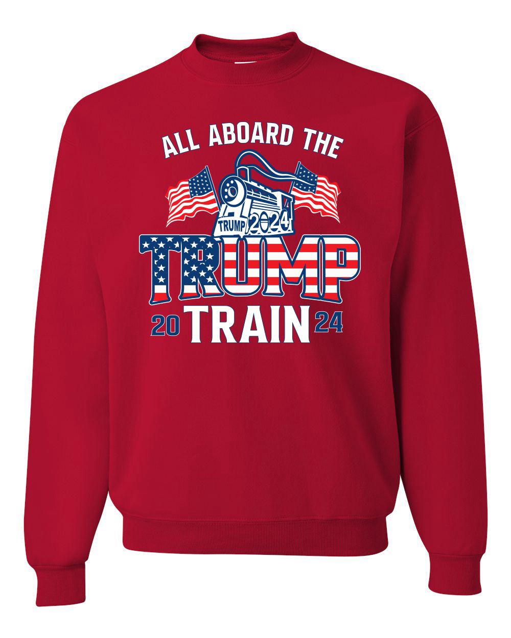 All Aboard The Trump 2024 Train, 2024 election, Conservative shirt, Republican gifts, Political Unisex Crewneck Sweatshirt