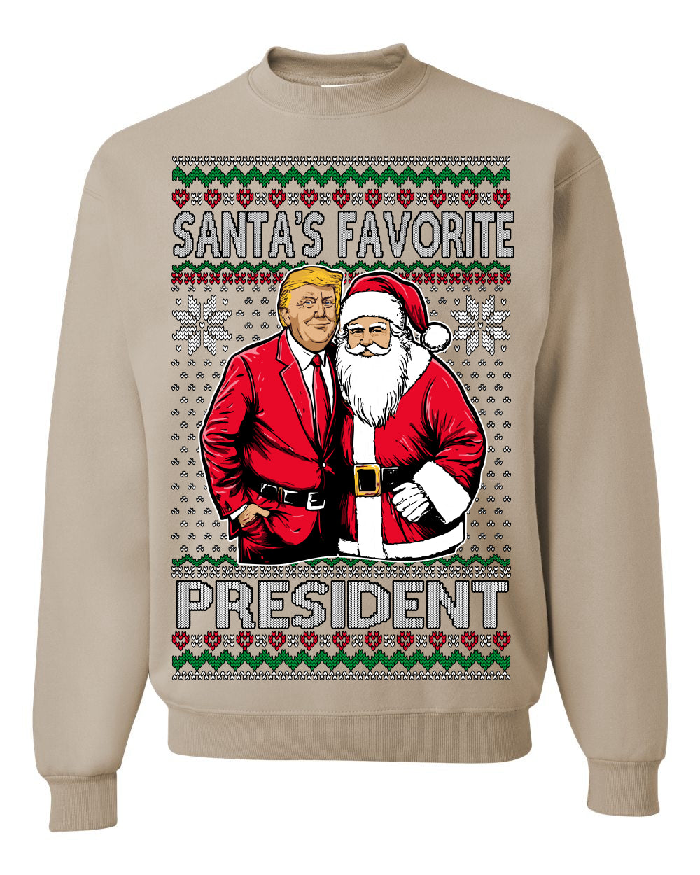 Santa's Favorite President Red Suit Trump, 47th USA President of the United States, Gift for Republicans Conservatives Ugly Christmas Sweater Ugly Christmas Unisex Crewneck Sweatshirt