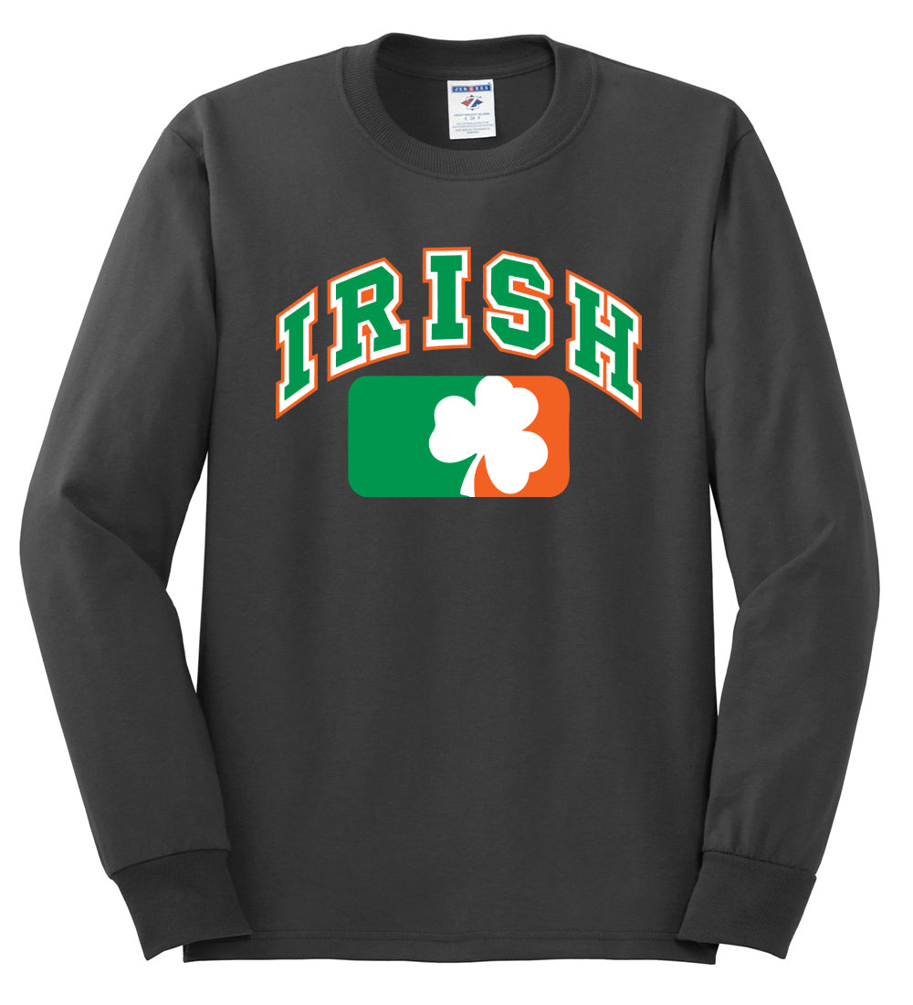 Irish Clover Leaf Flag, St Patricks Day, Shamrock shirt, St. Patrick's Day Mens Long Sleeve Shirt