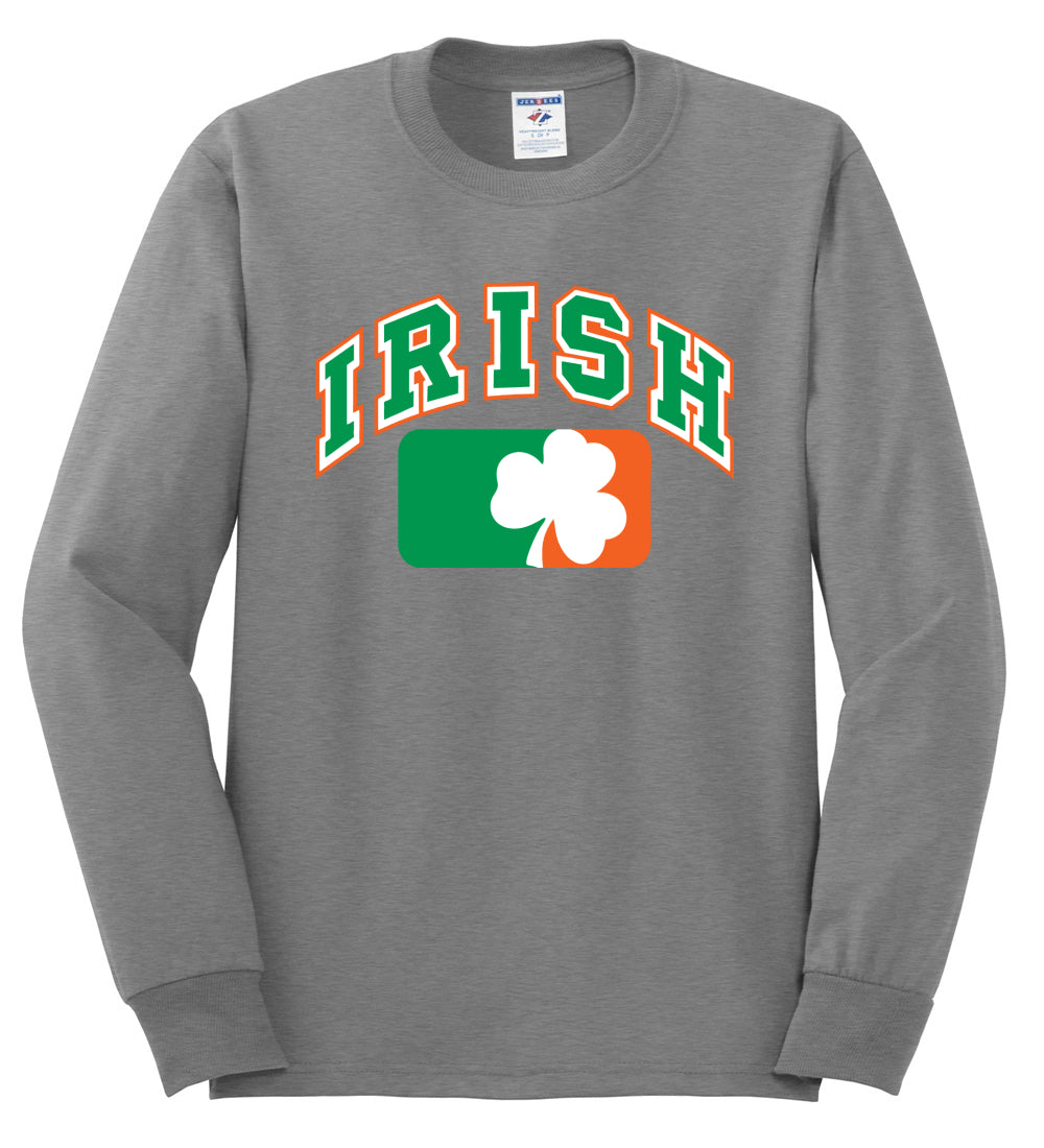 Irish Clover Leaf Flag, St Patricks Day, Shamrock shirt, St. Patrick's Day Mens Long Sleeve Shirt