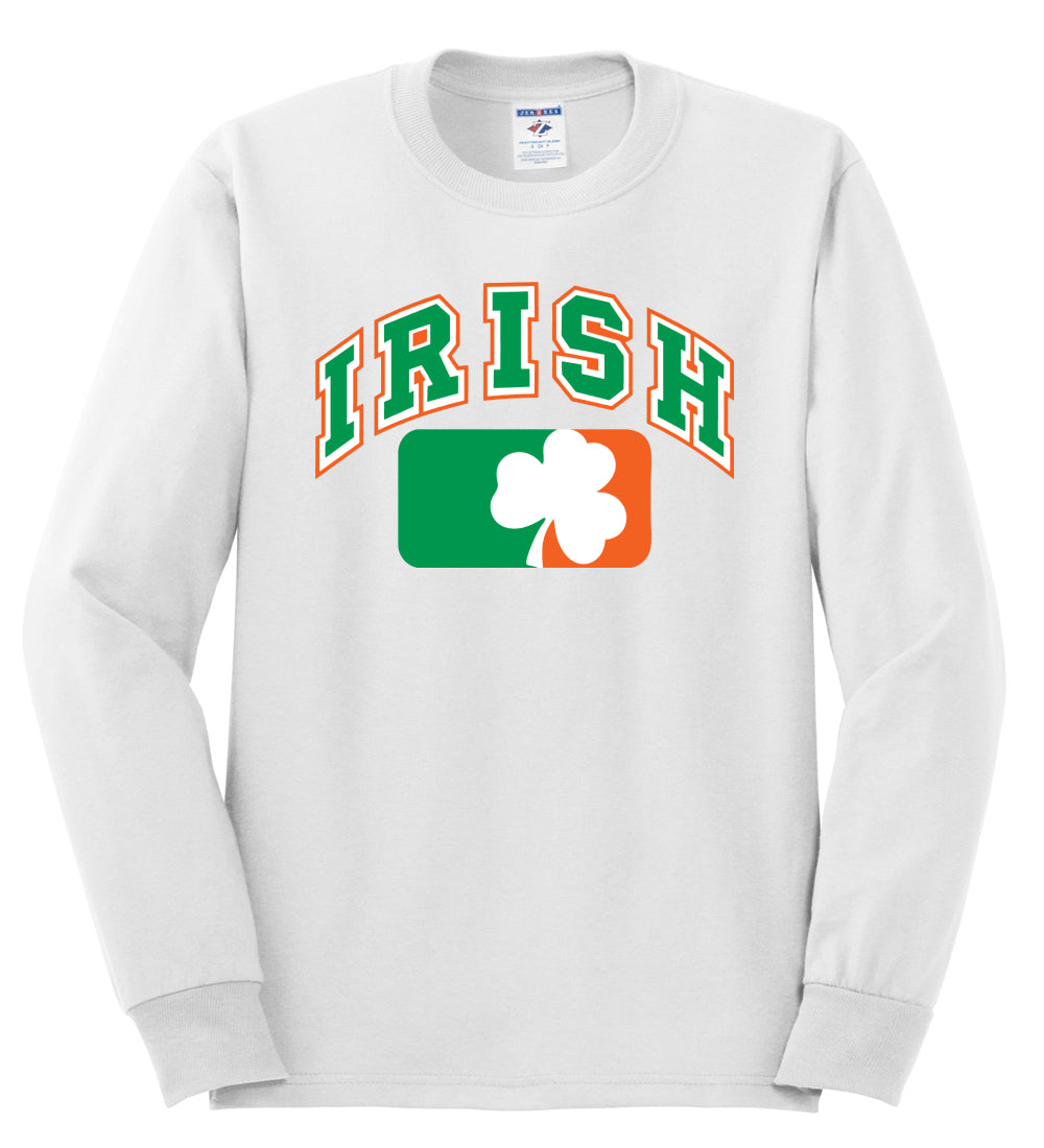 Irish Clover Leaf Flag, St Patricks Day, Shamrock shirt, St. Patrick's Day Mens Long Sleeve Shirt