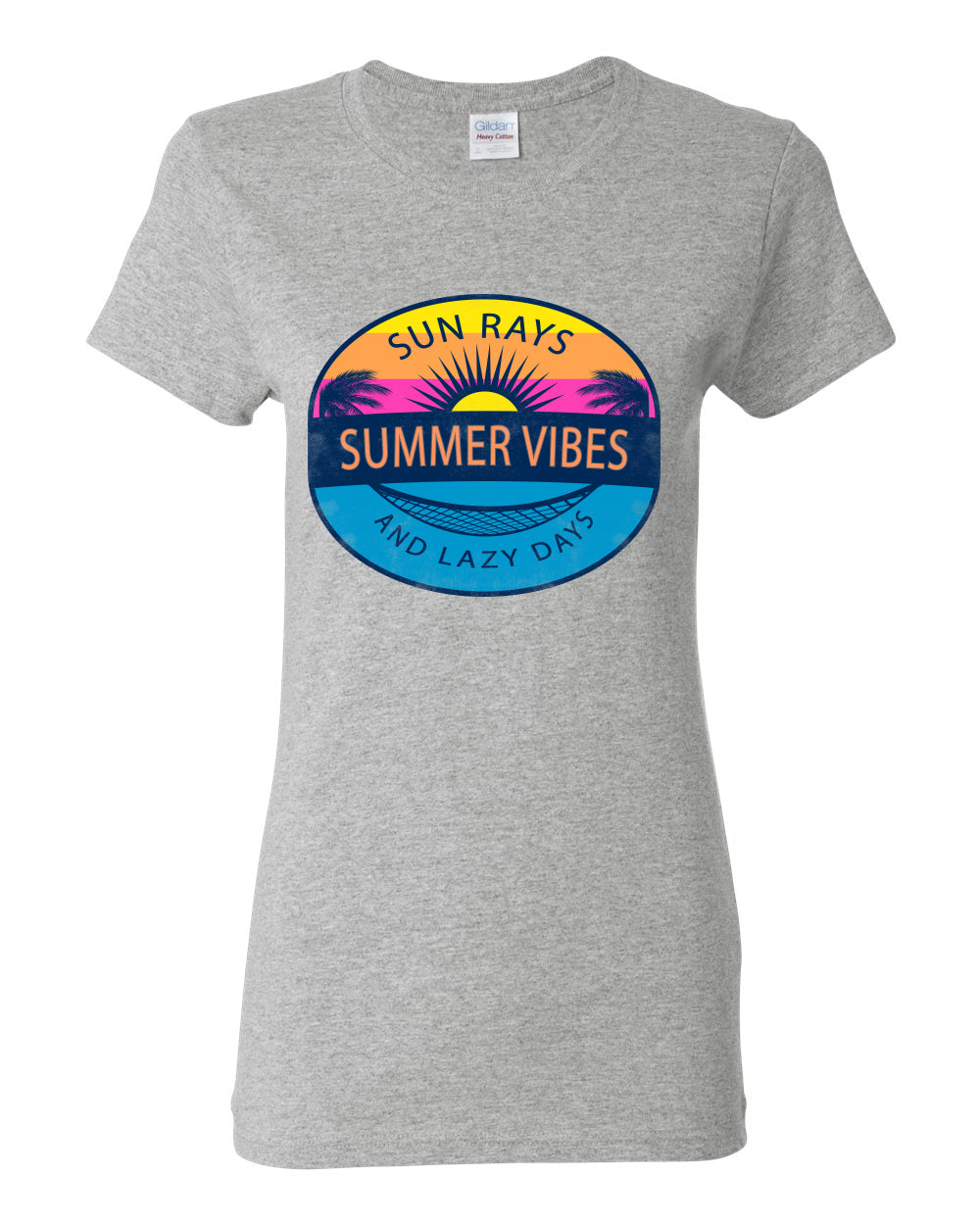 Sun Rays Summer Vibes And Lazy Days, Summer Trends, Beach Style Shirt, Beach Womens Graphic T-Shirt