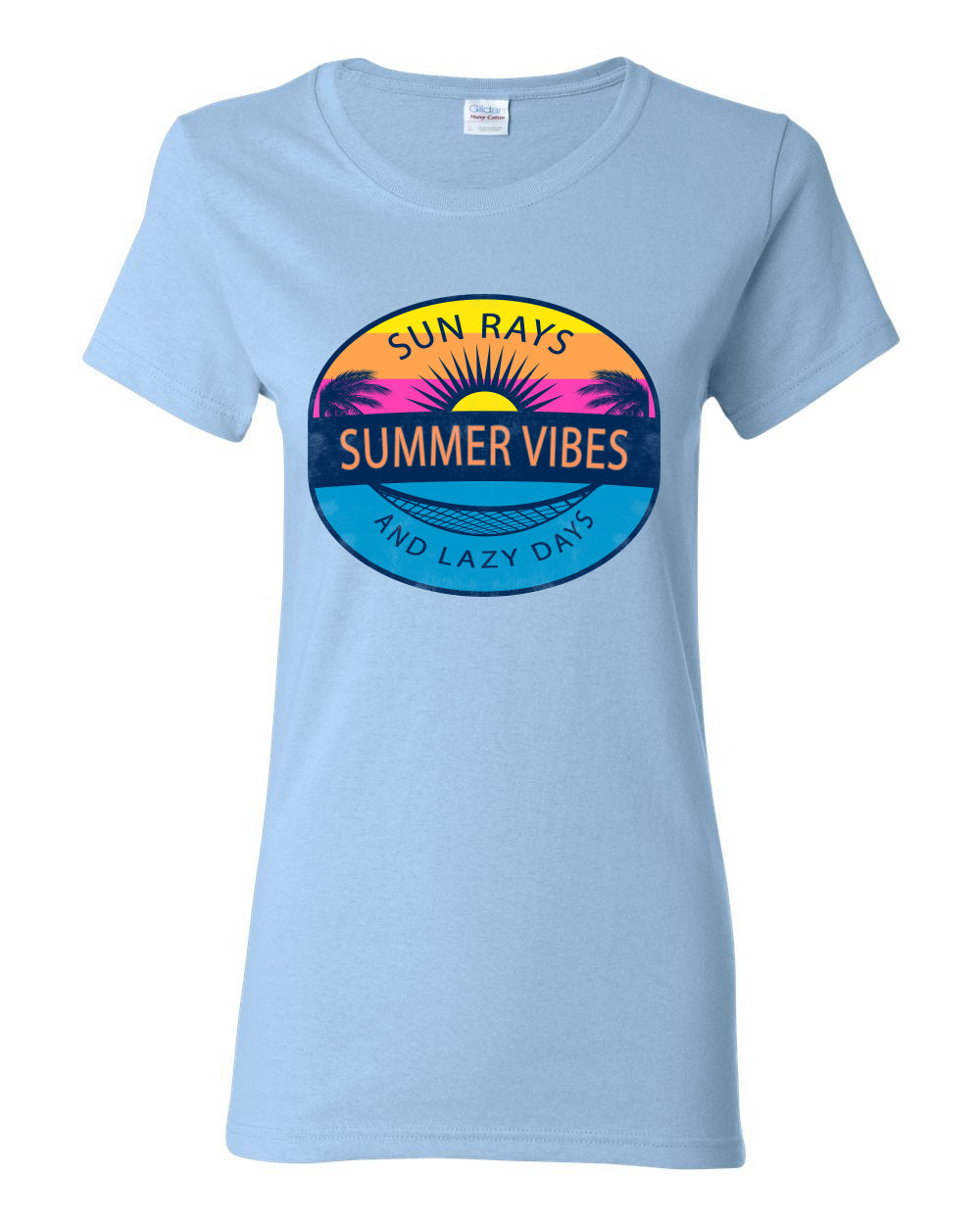 Sun Rays Summer Vibes And Lazy Days, Summer Trends, Beach Style Shirt, Beach Womens Graphic T-Shirt