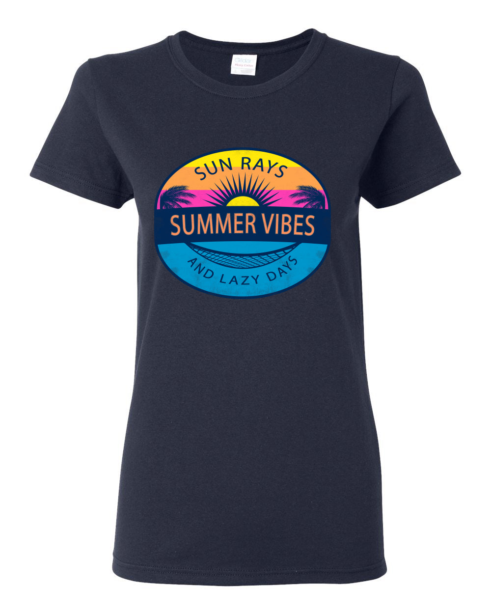 Sun Rays Summer Vibes And Lazy Days, Summer Trends, Beach Style Shirt, Beach Womens Graphic T-Shirt