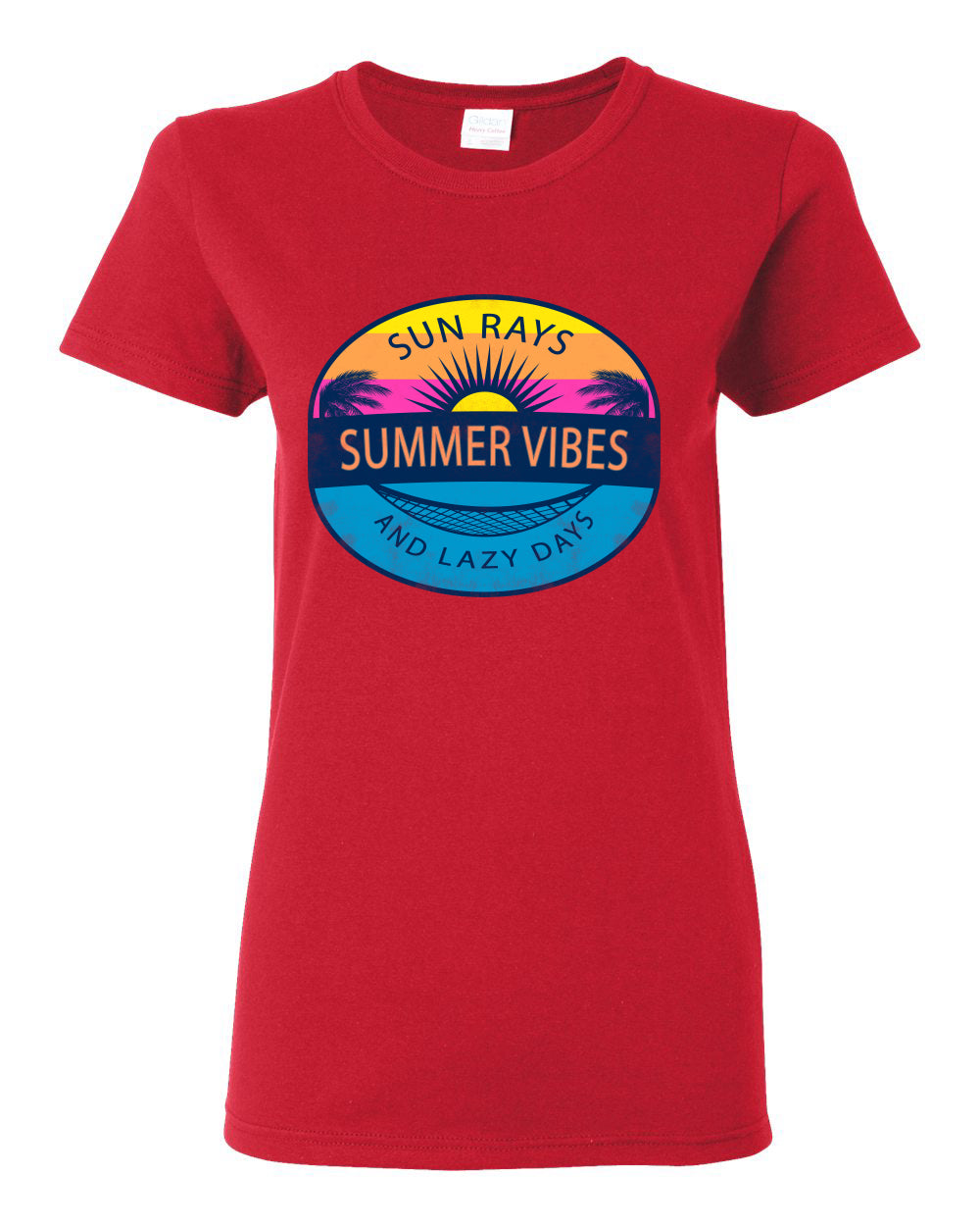 Sun Rays Summer Vibes And Lazy Days, Summer Trends, Beach Style Shirt, Beach Womens Graphic T-Shirt