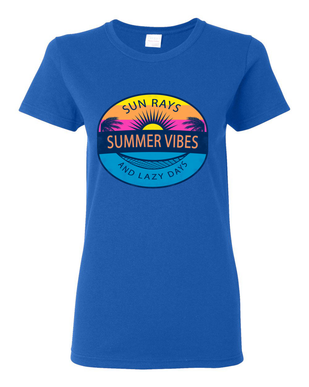 Sun Rays Summer Vibes And Lazy Days, Summer Trends, Beach Style Shirt, Beach Womens Graphic T-Shirt