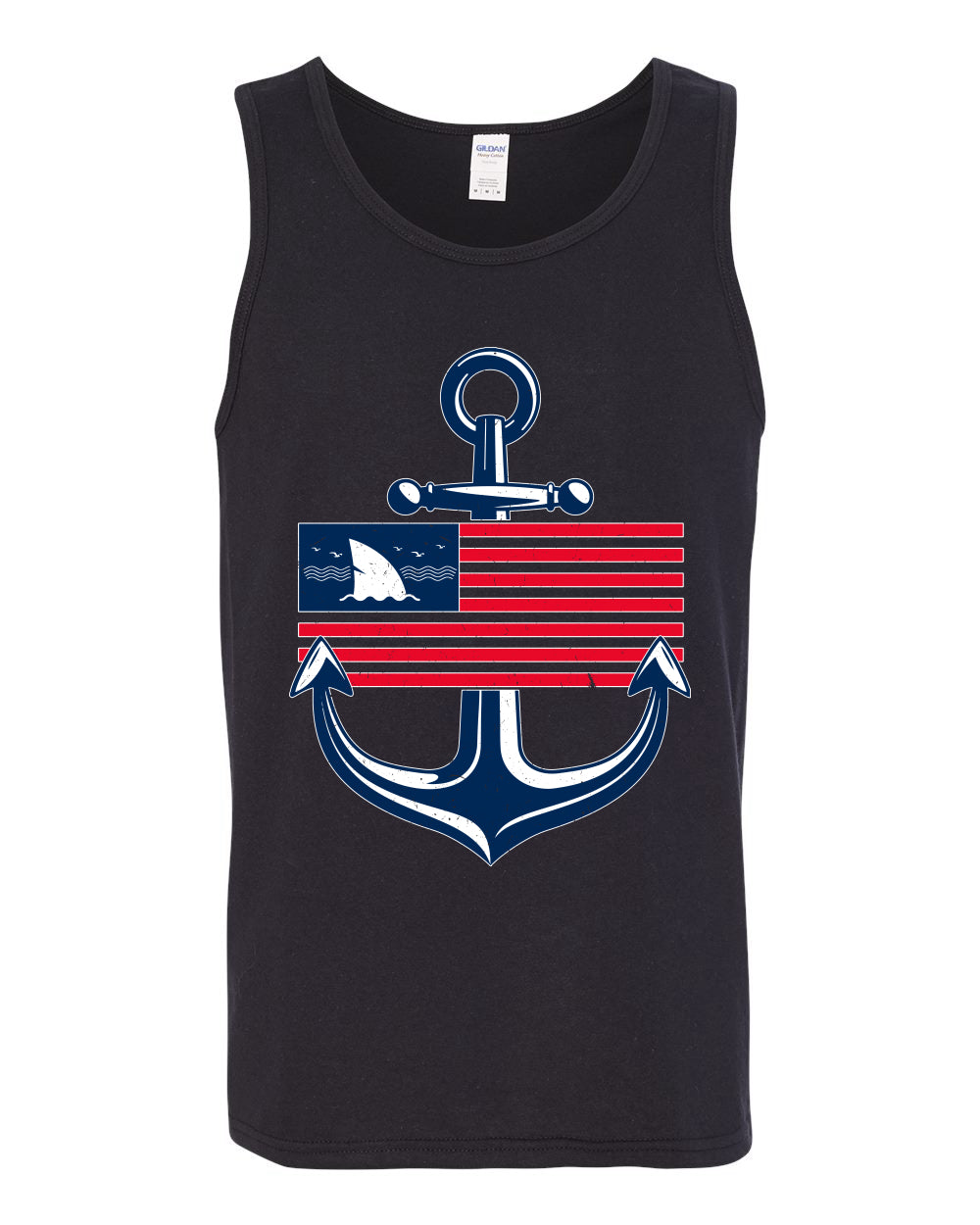 American Sailor Nautical Anchor, Summer Trends, Beach Style Shirt, Beach Mens Tank Top
