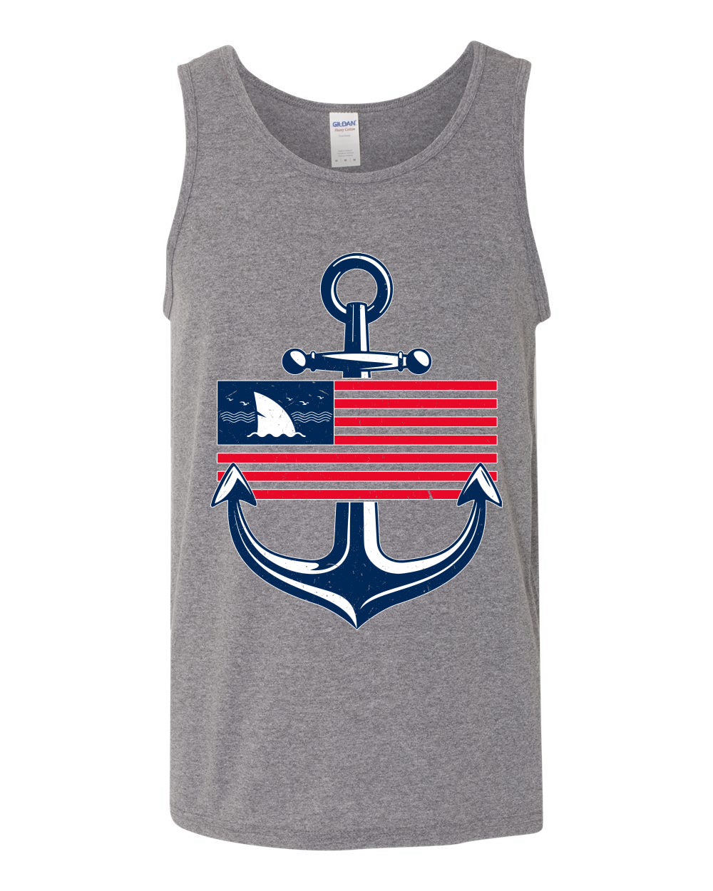 American Sailor Nautical Anchor, Summer Trends, Beach Style Shirt, Beach Mens Tank Top