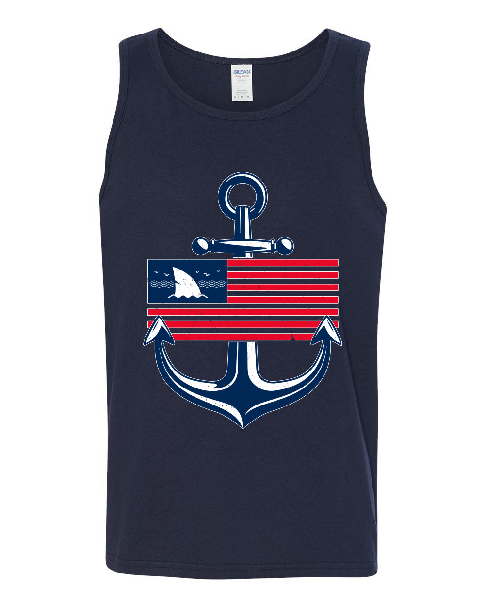 American Sailor Nautical Anchor, Summer Trends, Beach Style Shirt, Beach Mens Tank Top