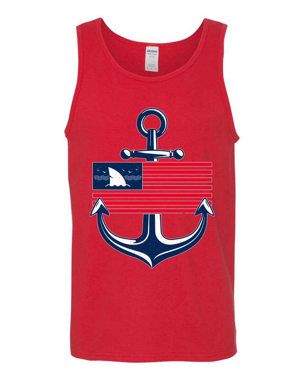 American Sailor Nautical Anchor, Summer Trends, Beach Style Shirt, Beach Mens Tank Top